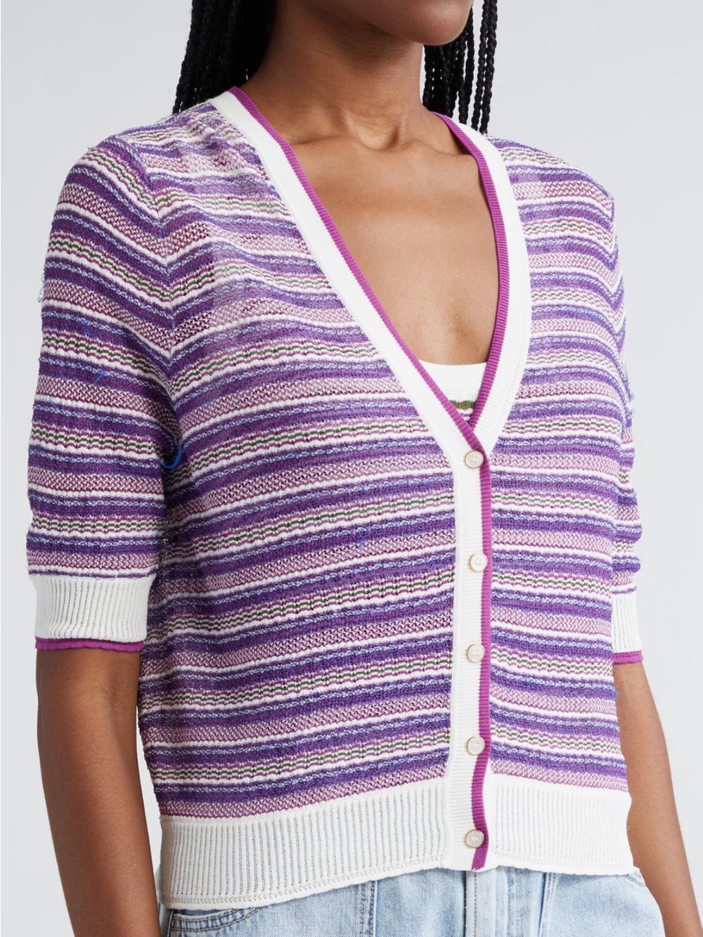 Brand new with tags Veronica Beard Varia Mixed Stripe Cardigan size XL